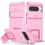 Per Google Pixel 9 Pro Custodia per telefono con supporto stereoscopico scorrevole Camshield (rosa)