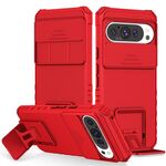 Per Google Pixel 9 Pro Custodia per telefono con supporto stereoscopico scorrevole Camshield (rosso)