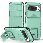 Per Google Pixel 9 Pro Custodia per telefono con supporto stereoscopico scorrevole Camshield (verde chiaro)