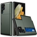 Per Samsung Galaxy S25 Ultra 5G Custodia antiurto con slot per schede (verde scuro)