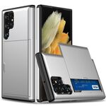 Per Samsung Galaxy S25 Ultra 5G Custodia antiurto con slot per schede (argento)