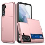 Per Samsung Galaxy S25+ 5G Custodia antiurto con slot per schede (oro rosa)
