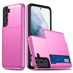 Per Samsung Galaxy S25+ 5G Custodia antiurto con slot per schede (rosso rosa)