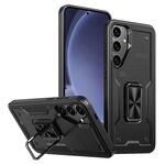 Per Samsung Galaxy S25 5G Custodia per telefono con supporto ad anello in TPU ibrido per PC (nero)