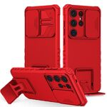 Per Samsung Galaxy S25 Ultra 5G Custodia per telefono con supporto stereoscopico scorrevole Camshield (rosso)