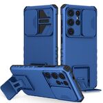 Per Samsung Galaxy S25 Ultra 5G Custodia per telefono con supporto stereoscopico scorrevole Camshield (blu)