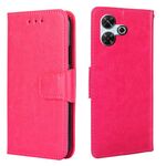 Per Redmi 13 4G Custodia in pelle con texture di cristallo (rosso rosa)