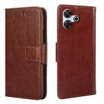Per Redmi 13 4G Custodia in pelle con texture di cristallo (marrone)