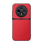 Per OPPO Reno12 F 5G Custodia per telefono antiurto magnetica in pelle Litchi con copertura completa (rossa)