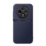Per OPPO Reno12 F 5G Custodia per telefono antiurto magnetica in pelle Litchi con copertura completa (blu navy)
