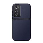 Per OPPO Reno12 Global Litchi Leather Magnetic Full Coverage Antiurto Custodia per telefono (blu navy)