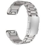 Per Garmin 22mm Five-beads Titanium Alloy Push Buckle Metal Quick Release Watch Band (Argento)