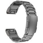 Per Garmin 26mm Five-beads Titanium Alloy Push Buckle Metal Quick Release Watch Band (Grigio)