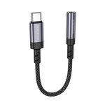 Borofone BV24 15cm Graceful Cavo convertitore audio digitale da tipo C a 3,5 mm (grigio metallo)