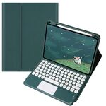 Per OPPO Pad 3 / Pad 2 Custodia in pelle con tastiera Bluetooth color caramella, tasto rotondo (verde)