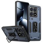 Per Xiaomi 14T Pro Custodia per telefono in TPU ibrido per PC con supporto ad anello (blu navy)