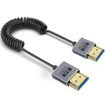Cavo HDMI 2.1 coassiale a spirale da 0,7 m 8K 48 Gbps, porta: dritto a dritto