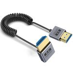 Cavo HDMI 2.1 coassiale a spirale da 0,7 m 8K 48 Gbps, porta: piegatura verso l'alto