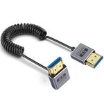 Cavo HDMI 2.1 coassiale a spirale da 0,7 m 8K 48 Gbps, porta: piegatura verso il basso