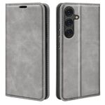 Per Samsung Galaxy S25+ 5G Custodia in pelle con ventosa magnetica Retro-skin (grigio)