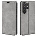 o Custodia in pelle con ventosa magnetica retro-skin per Samsung Galaxy S25 Ultra 5G (grigio)