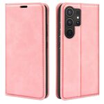 o Custodia in pelle con ventosa magnetica retro-skin per Samsung Galaxy S25 Ultra 5G (rosa)