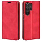 o Custodia in pelle con ventosa magnetica retro-skin per Samsung Galaxy S25 Ultra 5G (rossa)