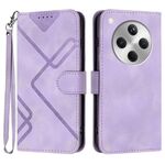 Per OPPO Find X8 Custodia per telefono in pelle con motivo a linee (viola chiaro)