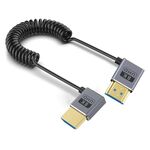 Cavo HDMI 2.1 coassiale a spirale da 0,7 m 8K 48 Gbps, porta: gomito destro-sinistro