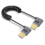 Cavo HDMI 2.1 coassiale a spirale da 0,7 m 8K 48 Gbps, porta: gomito sinistro-sinistro