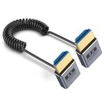 Cavo HDMI 2.1 coassiale a spirale da 0,7 m 8K 48 Gbps, porta: fino a gomito superiore