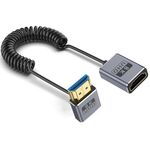 Cavo HDMI 2.1 coassiale a spirale da 0,7 m 8K 48 Gbps, porta: gomito verso il basso da maschio a femmina