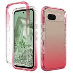 Per Google Pixel 8a Custodia antiurto trasparente sfumata in PC + TPU per telefono (rosso)
