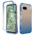 Per Google Pixel 8a Custodia antiurto trasparente sfumata in PC + TPU per telefono (blu)