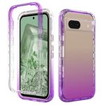 Per Google Pixel 8a Custodia antiurto trasparente sfumata in PC + TPU per telefono (viola)