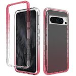 Per Google Pixel 8 Pro Custodia antiurto trasparente sfumata in PC + TPU per telefono (rosso)