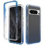 Per Google Pixel 8 Pro Custodia antiurto trasparente sfumata in PC + TPU per telefono (blu)