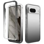 Per Google Pixel 8 Custodia antiurto trasparente sfumata in PC + TPU per telefono (nero)