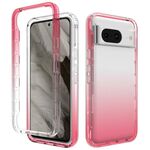 Per Google Pixel 8 Custodia antiurto trasparente sfumata in PC + TPU per telefono (rosso)