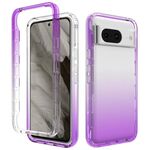 Per Google Pixel 8 Custodia antiurto trasparente sfumata in PC + TPU per telefono (viola)