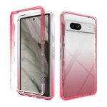 Per Google Pixel 7a Custodia antiurto trasparente sfumata in PC + TPU per telefono (rosso)