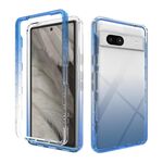 Per Google Pixel 7a Custodia antiurto trasparente sfumata in PC + TPU per telefono (blu)