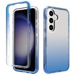 Per Samsung Galaxy S24 5G Custodia antiurto trasparente sfumata in PC + TPU per telefono (blu)
