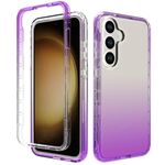 Per Samsung Galaxy S24+ 5G Custodia antiurto trasparente sfumata in PC + TPU per telefono (viola)