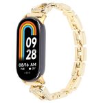 Per Xiaomi Smart Band 9/8 Braccialetto in metallo con diamanti a forma di U (oro)