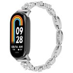 Per Xiaomi Smart Band 9/8 Braccialetto con diamanti a spiga di grano in metallo (argento)