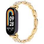 Per Xiaomi Smart Band 9/8 Braccialetto con diamanti a spiga di grano in metallo (oro)