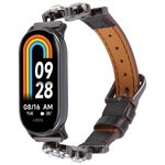 Per Xiaomi Smart Band 9/8 Cinturino in pelle con diamanti in metallo (nero)