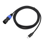 Cavo audio stereo con uscita TY015 da maschio tipo C a maschio XLR, lunghezza: 1 m (nero blu)