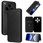 Per OPPO Find X8 Pro Custodia per telefono in pelle con texture in fibra di carbonio (nero)